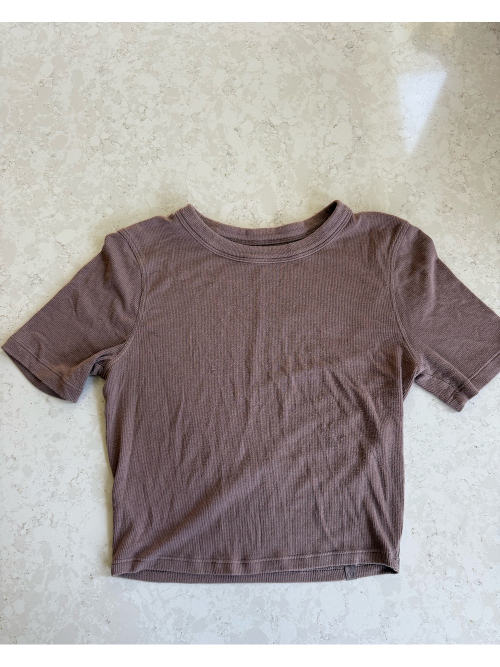 lululemon athletica Mauve Brown Ribbed Crop Top